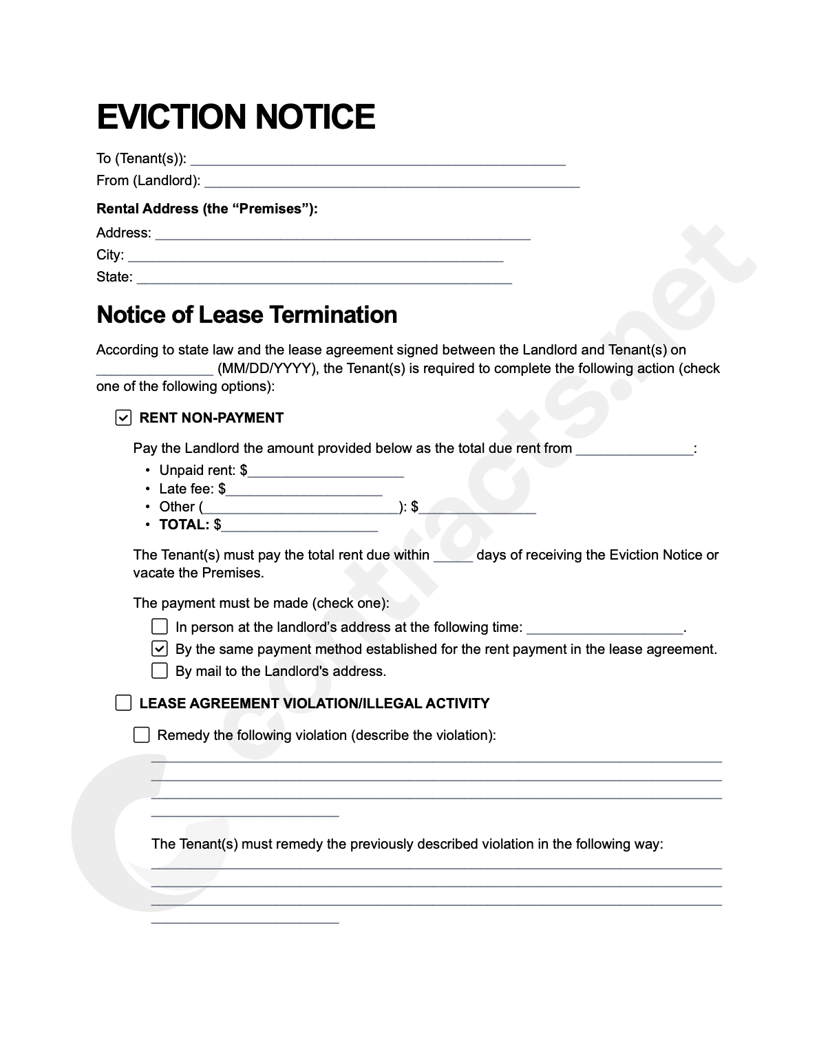 Download Louisiana Eviction Notice Templates [PDF]