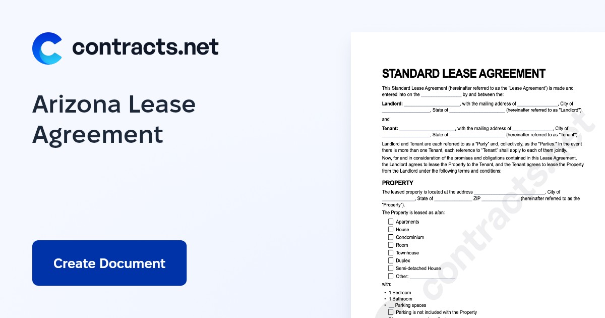 Download Arizona Rental Lease Agreement Templates [PDF]