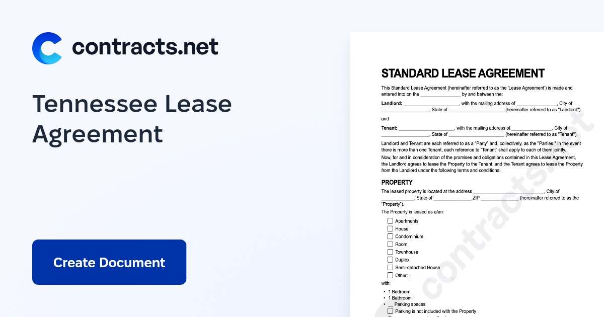 Download Tennessee Rental Lease Agreement Templates [PDF]