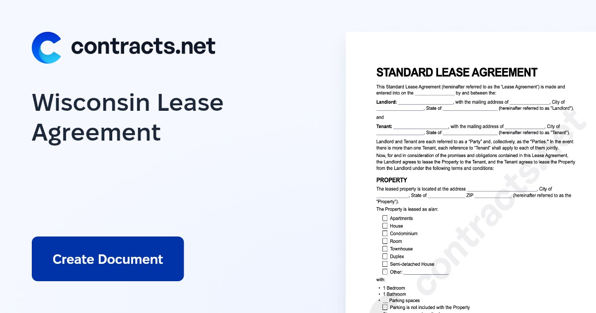 Download Wisconsin Rental Lease Agreement Templates [PDF]