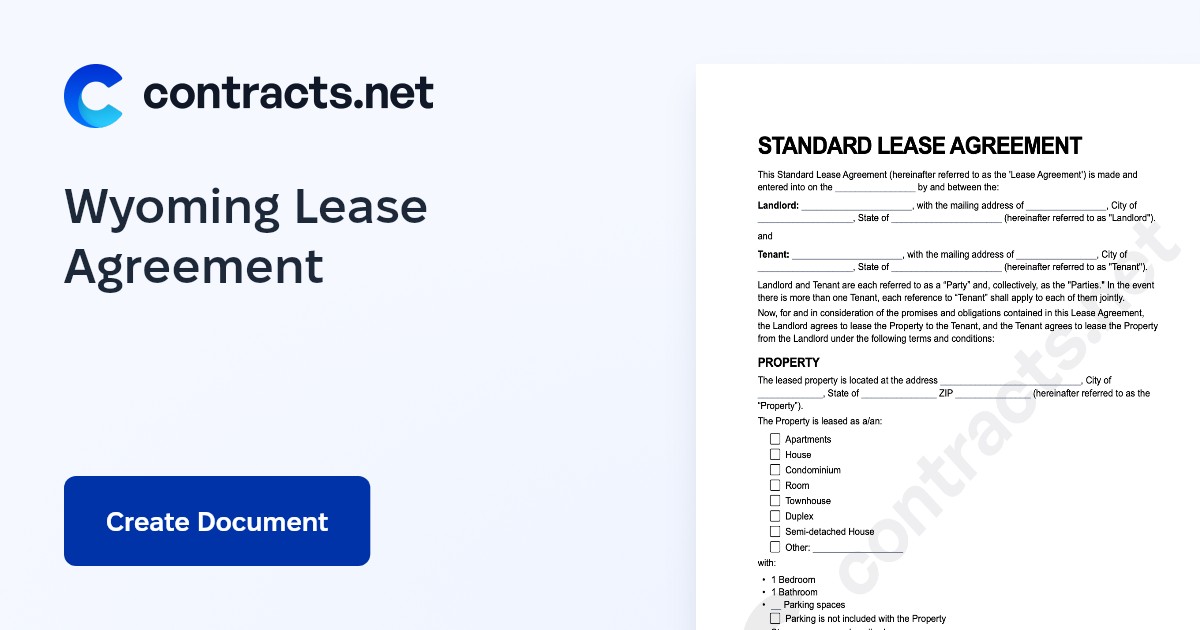 Download Wyoming Rental Lease Agreement Templates [PDF]