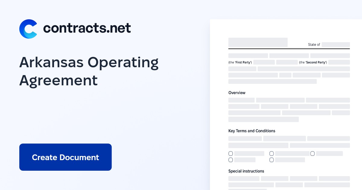 Arkansas Llc Operating Agreement Template Pdf 6122