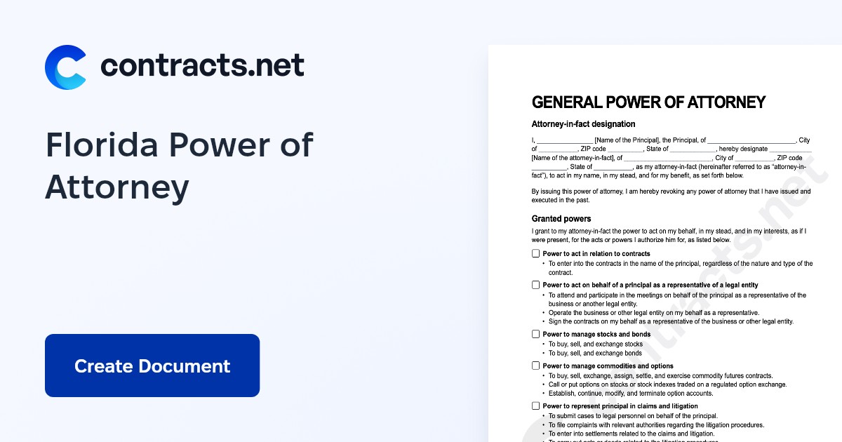Download Florida Power of Attorney Templates [PDF]