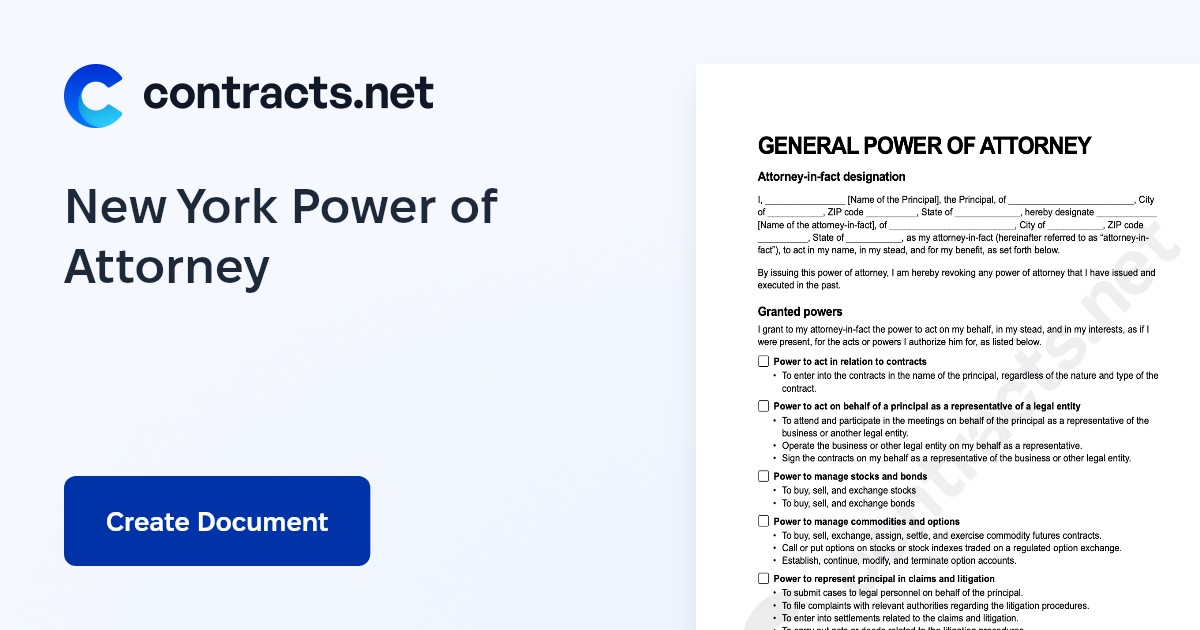 Download New York Power of Attorney Templates [PDF]