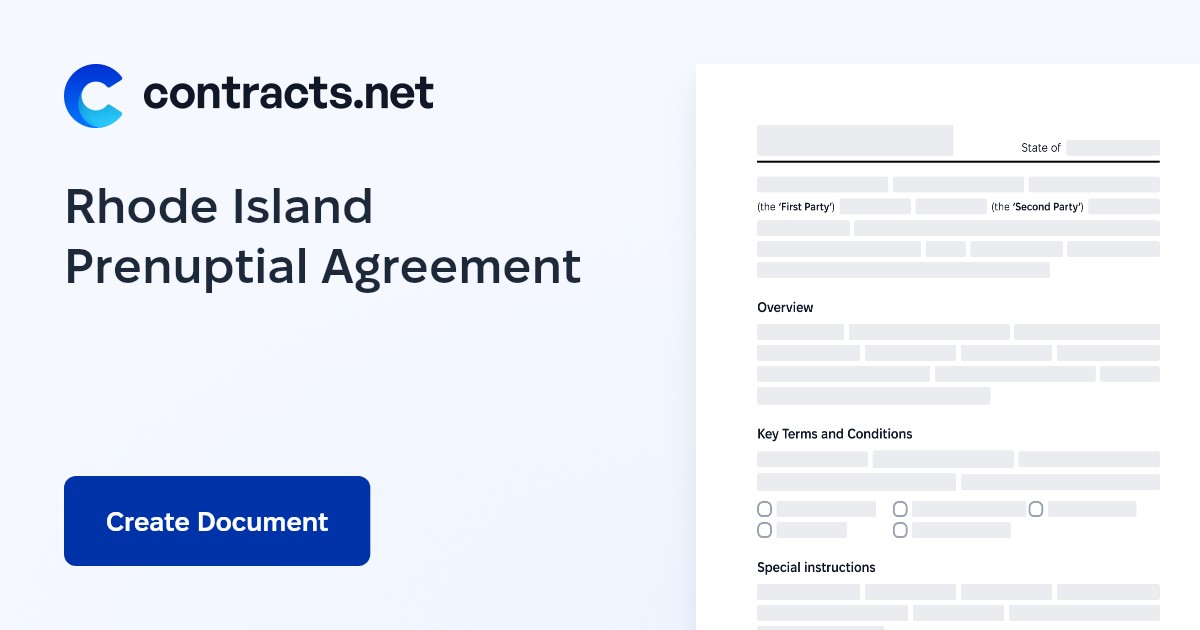 Download Rhode Island Prenuptial Agreement Form [PDF]