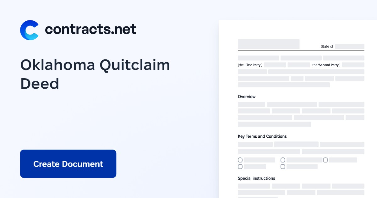 Download Oklahoma Quitclaim Deed Form [PDF]