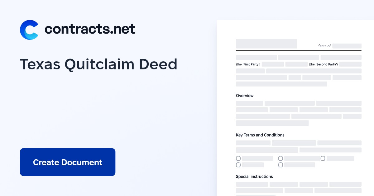 Download Texas Quitclaim Deed Form [PDF]